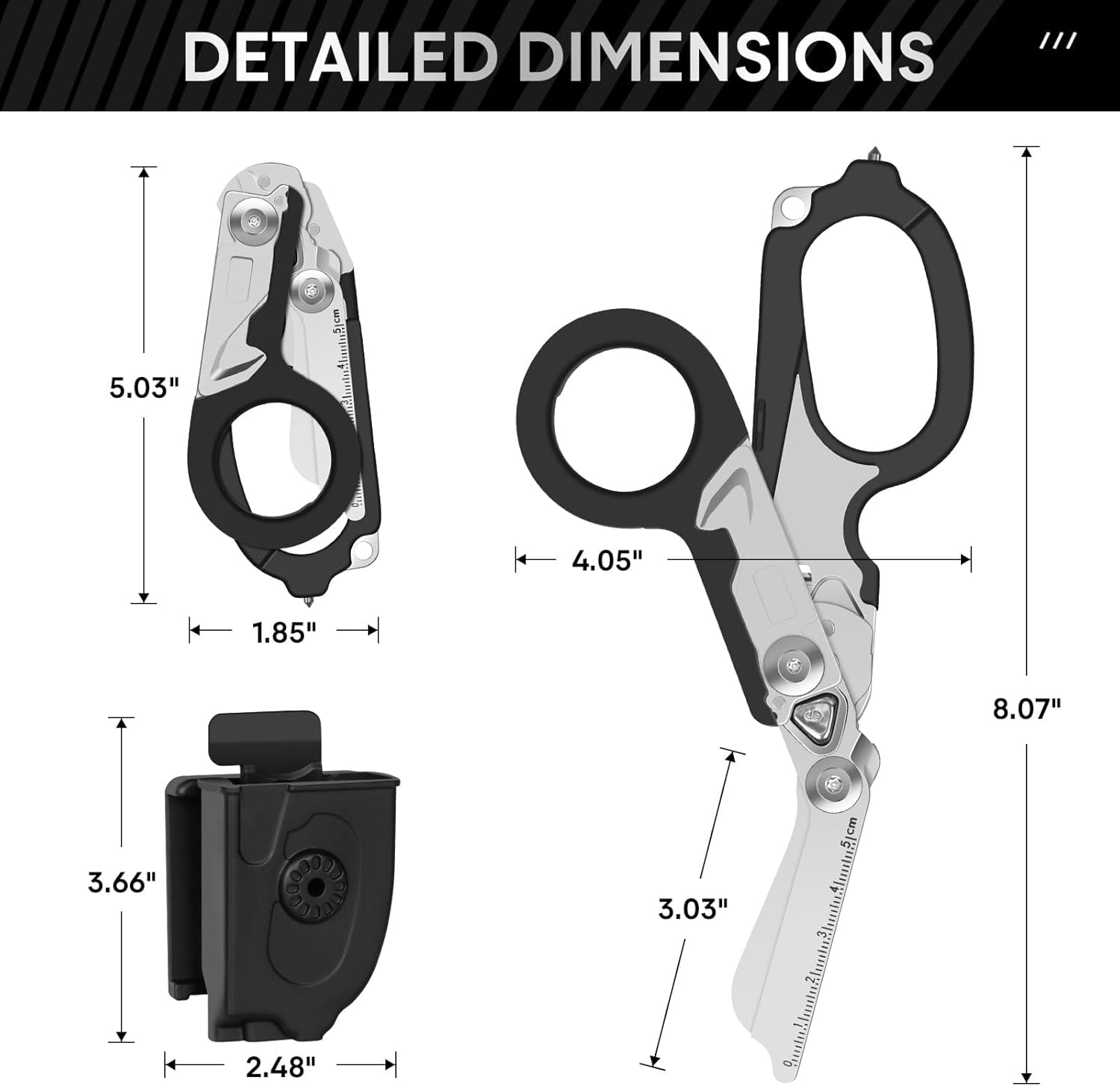 Emergency Shears with Strap Cutter and Glass Breaker Stainless Steel Foldable Scissors Pliers, Outdoor Camping Rescue Scissors Tools …