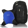 Obersee Bern Diaper Bag Backpack and Cooler, Black/Royal Blue