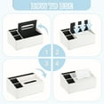thumbnail image 4 of Cubierta de caja de pañ tissues con base magnética, soporte rectangular para mesa de baño (Blanco, 10.4"x6.5"x4.7"), 4 of 7