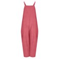 thumbnail image 6 of Idoravan Womens Jumpsuits and Rompers Summer Women's Fashion Summer Breathable Pockets Solid Color Outwear Loose Wide Leg Jumpsuit, 6 of 7