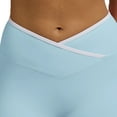 thumbnail image 3 of Biker Shorts for Women Cross Waist Yoga Workout Spandex Shorts Tummy Control Soft Athletic Running Gym Shorts, 3 of 5
