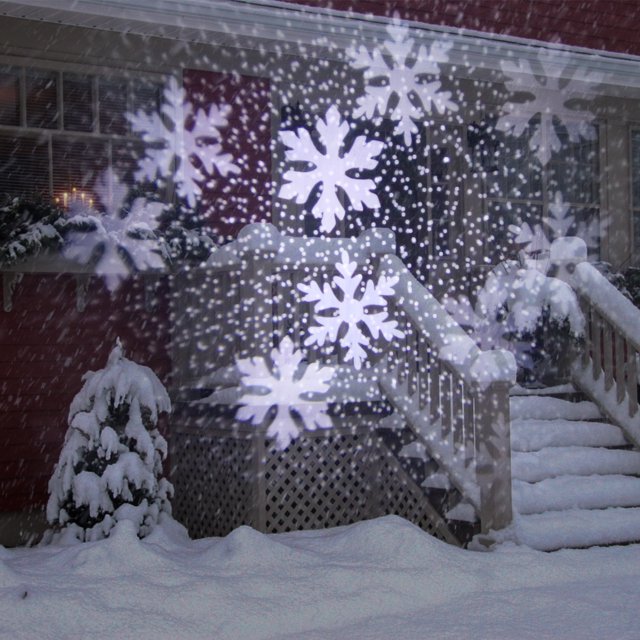 Lámpara De Paisaje De Copo De Nieve Dinámico De Navidad De Dibujos Animados De Luz De Proyector Led A Prueba De Agua Al Aire Libre Para Navidad De Año Nuevo Methold HA024508-00