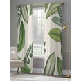 thumbnail image 4 of Green Leaves Sheer Curtains 108 Inch Length 2 Panels Set Window Treatments, Tropical Summer Botanical Watercolor Elegant Rustic Rod Pocket Semi Curtains for Living Room/Bedroom/Kitchen, 104"W x 108"L, 4 of 7