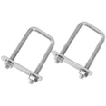 thumbnail image 4 of 2Pcs Stainless Steel Right-angle Bolts U-shaped Square Clamp Screw Damper Silver (M6x25x62), 4 of 8