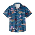thumbnail image 6 of QHRMKOG Mens Short Sleeve Shirts Loose Fit Tropical Print Hawaiian Shirt Breathable Holiday Button Down Beach Shirt Summer Trendy Shirts Blue L, 6 of 6