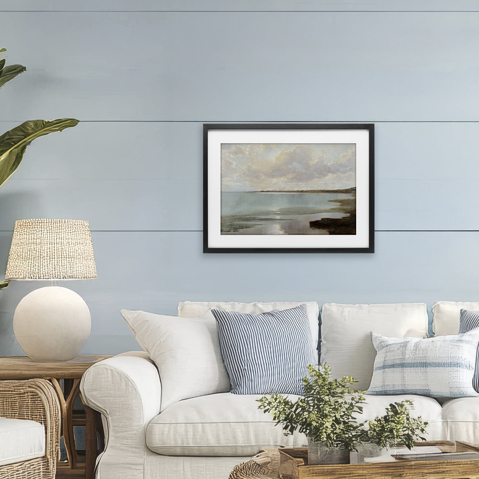 Stupell Industries At The Shore Horizon Black Framed Print Under Glass, design by Christy McKee