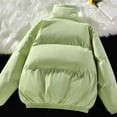 thumbnail image 4 of Nfurl Womens Quilted Puffer Jackets Warm Stand Collar Zip up Down Jacket Ladies Winter Puffy Coats Thermal Long Sleeve Petite Outerwear Coat Green L, 4 of 8