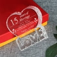 thumbnail image 3 of Customized Engraved heart-shaped Crystal, 15 Year 15th Anniversary Wedding gifts for Couples Wife Girlfriend Husband Boyfriend, 3 of 5