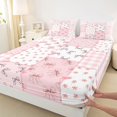 thumbnail image 2 of Erosebridal Cute Pink Bow Queen Sheet Sets For Girls,Modern Patchwork Geometric Plaid Bed Set For Kids 4-Piece, 2 of 6