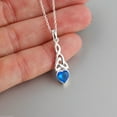 thumbnail image 2 of Sterling Silver Celtic Trinity Knot CZ Heart Pendant Necklace, 18", December Birthstone Zircon, 2 of 2