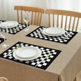 thumbnail image 4 of Placemats Set Of 4 Linen Non Slip Dining Table Mats Black Buffalo Plaid Checkerboard Placemats for Outdoor Tables Desk Kitchen, 4 of 5