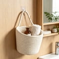 thumbnail image 5 of Fabric Wall Hanging Storage Basket- Small Hanging Basket for Organizing, Woven Pouchs Boho Style Wall Mounted Bag, Storage Organizers and Decoration Pocket Caddy Bins on Door Rack, 5 of 5