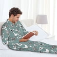 thumbnail image 6 of Susaid cartoon geese Print Pajamas Set Mens Pajamas Long Sleeve Loungewear Two-Piece Sleepwear Button-Down Pjs Set,2PJSXX-Large, 6 of 7