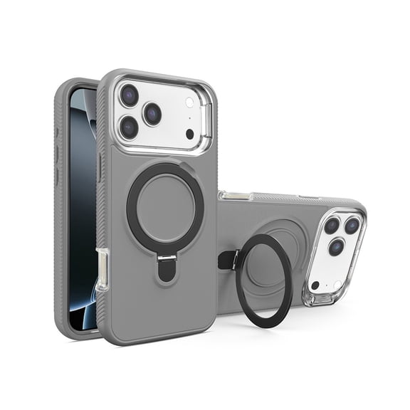 Heavy Duty Case with Wireless Charging Kickstand for iPhone 17 Pro Max - Grey