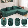 thumbnail image 5 of SHANNA Stretch Sectional Couch Covers Non Slip L Shaped Sofa Slipcover with Elastic Bottom Washable Couch Protector with 2 Pillowcases (Dark Green, 3+4 Seater), 5 of 12