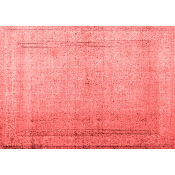 Ahgly Company Indoor Rectangle Abstract Red Contemporary Area Rugs, 8' x 10'