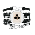 thumbnail image 1 of Playing Cards Club A Pattern Bracelet Love Accessory Twisted Leather Knitting Rope Wristband, 1 of 3