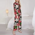 thumbnail image 4 of Disketp Pajamas Set Long Sleeve Sleepwear Womens Button Down Nightwear Pj Sets-Skull And Roses, 4 of 9