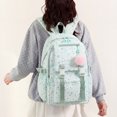 thumbnail image 3 of Aesthetic Backpack with Pendant, Star Print Laptop Backpack, Multi-layer Bookbag for Shopping Work (Green), 3 of 6