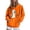 Orange, variant on EchfiProm Womens Sweatshirt with Pocket Hooded Ghost Print Long Sleeve Trendy Pullover Tops for Ladies Black S