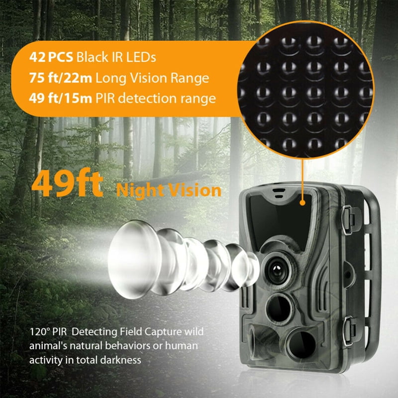 HT001 Hunting Camera IR 36LEDs 60° Detection Angle Outdoor Digital Trail Cam 