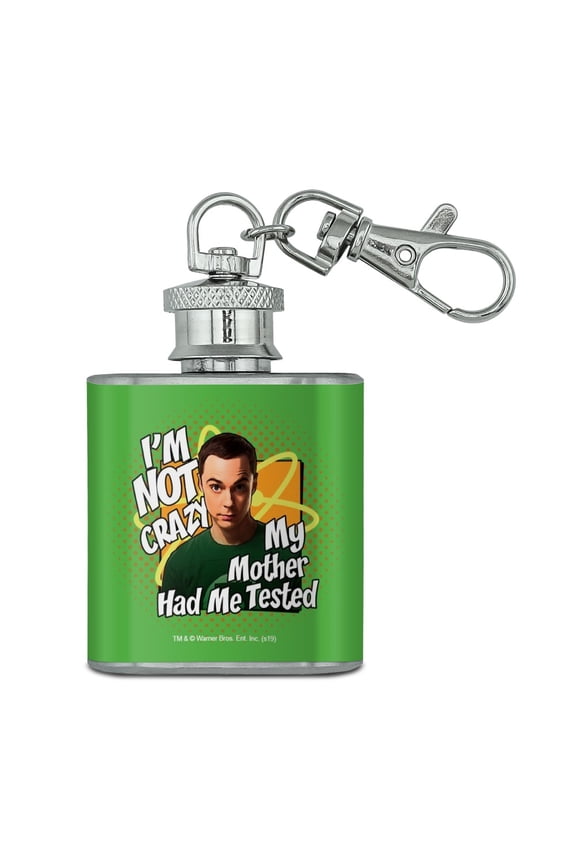 Big Bang Theory Sheldon Cooper I'm Not Crazy Stainless Steel 1oz Mini Flask Key Chain