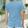 thumbnail image 4 of BLVB Womens Summer Tunic Tops Casual Short Sleeve Crew Neck Tshirts with Side Shirring Ruched Tee Blouse, 4 of 7
