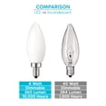 thumbnail image 3 of Luxrite E12 LED Chandelier Frosted Light Bulbs, Dimmable, 40 Watt Equivalent, 2700K Warm White, 360 Lumens, Blunt Tip, 16-Pack, 3 of 8