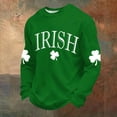 thumbnail image 2 of Jinhomg Funny St Patricks Day Shirt Men Long Sleeve Shamrock Graphic Tee Casual Waffle Irish Shirts Loose Lightweight Muscle Shirts Pullover Green,XXXXXL, 2 of 4