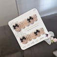 10pcs Ins Glitter Cat Eyes Fake Nails Short French Black Bow Design