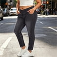 thumbnail image 3 of Plus Size Skinny Jeans for Women Crossover Elastic Stretch Waist Skinny Full Length Denim Pants with Pockets High Waisted Stretchy Denim Pants, 3 of 6