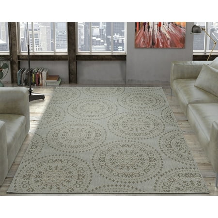 Ottomanson Jardin Collection Damask Medallions Indoor/Outdoor Jute ... Ottomanson Jardin Collection Damask Medallions Indoor/Outdoor Jute ...