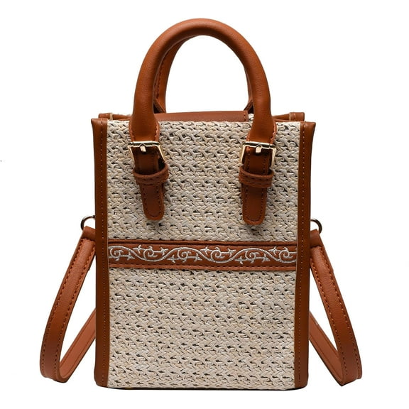 Kukuzhu Straw Crossbody Bags for Women, Summer Woven Beach Bag Straw Purses and Handbag Small Shoulder Crossbody Bags