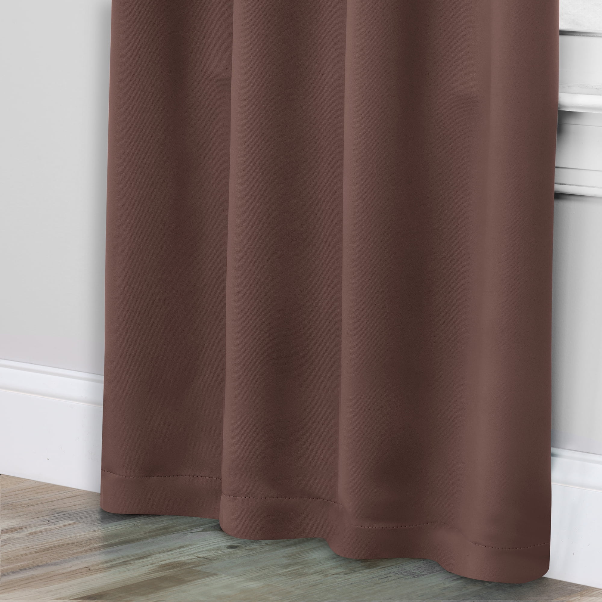 Bkue Nile Mills Modern, Classic Solid Semi Blackout Curtains, Set of 2, 36" x 84", Cappuccino