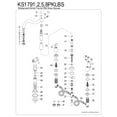 thumbnail image 6 of Kingston Brass KS1795PKLBS Duchess Double-Handle 4-Hole Widespread Kitchen Faucet with Brass Sprayer in Oil Rubbed Bronze, 6 of 8