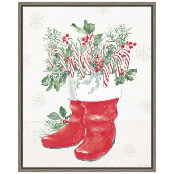 Amanti Art Christmas Charm III Framed Canvas Wall Art Print