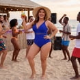 thumbnail image 3 of GRACE & GRANDEUR Women's Plus Size 1 Piece Swimsuit Mesh V Neck Tummy Control Push Up High Waisted Bathing Suit Beach Summer Swimwear Set 4X Blue, 3 of 8