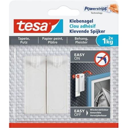 tesa Adhesive Nail for Wallpaper & Plaster 1kg, White 1 kg
