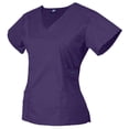thumbnail image 2 of Medgear Women's 12-Pocket Stretch Jogger Scrub Set, Dark Purple, Large, 2 of 3