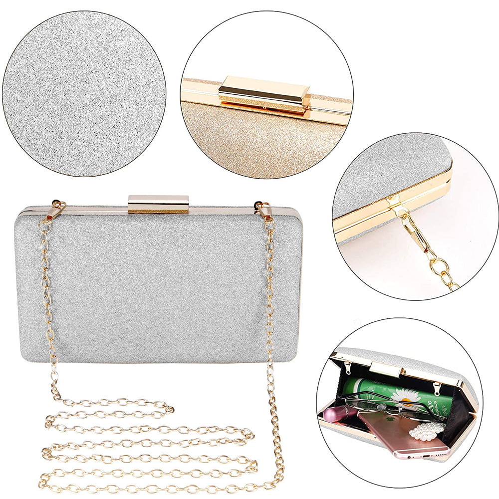 SWAGGER BAG SILVER  Prom clutch bags, Sparkly purse, Silver clutch purse