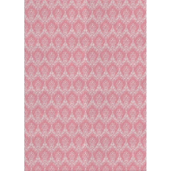 Ahgly Company Machine Washable Indoor Rectangle Transitional Dark Pink Area Rugs, 8' x 12'