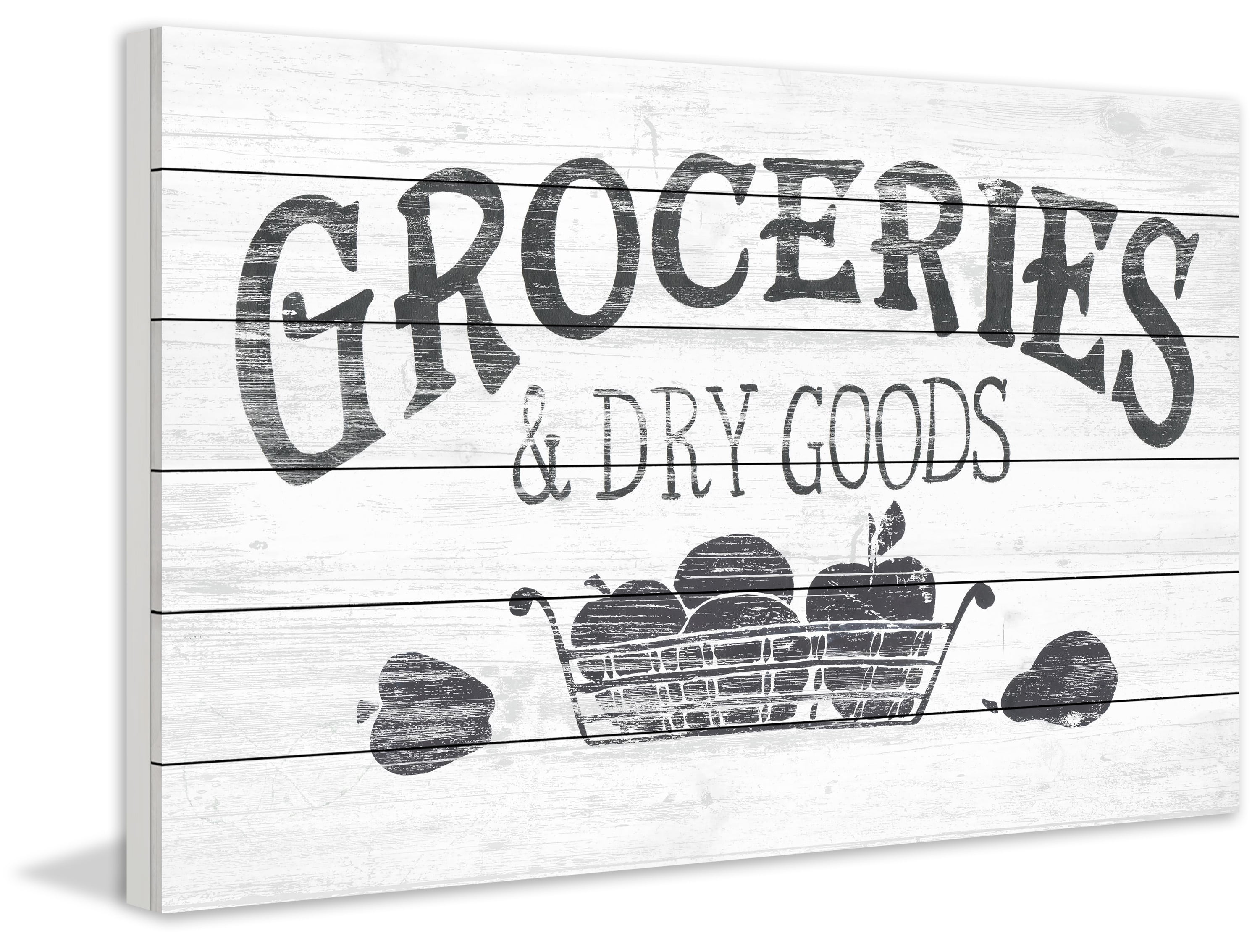 Marmont Hill Dry Goods White Wood Wall Art, 24" x 36"