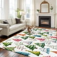thumbnail image 2 of Christmas Tree Area&nbsp;Rug 5x7ft Green Pink Blue Trees Winter Plant Non-Slip&nbsp;Washable Square&nbsp;Rugs Soft Felt Indoor Floor Mat for Bedroom Kitchen Living Room Bathroom, 2 of 9