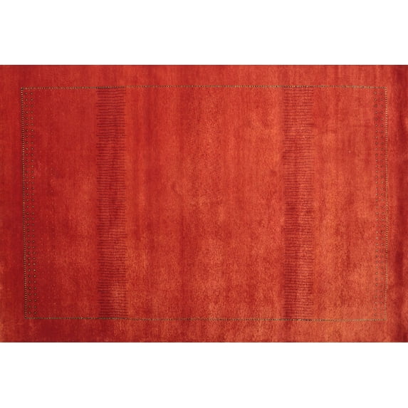 Ahgly Company Indoor Rectangle Contemporary Neon Red Abstract Area Rugs, Swatch Sample