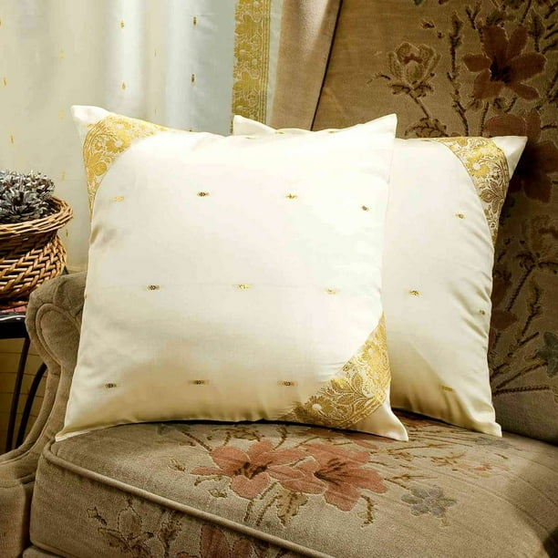 CreamDecorative handcrafted Cushion Cover, Throw Pillow case Euro Sham6 Sizes
