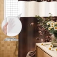 thumbnail image 3 of No Hook Shower Curtain, Coffee Beans Shower Curtains for Bathroom with See Through Top Window, Dark Brown Falling Cafe Bean Sacks Modern Waterproof & Washable Bath Curtain Stand Up Stall 36"x72", 3 of 9