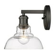 thumbnail image 4 of Yep by Golden Lighting Carver 1-light Vanity in Matte Black and Clear Glass, 4 of 4