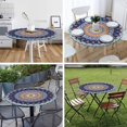 thumbnail image 5 of Mandala Round Tablecloth Colorful Watercolor Kaleidoscope Oriental Vintage Flower Elastic Fitted Table Cover Washable Tablecloths for Kitchen Dining Party 40-44 inch, 5 of 6
