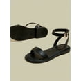 thumbnail image 5 of Women‘s Solid Color Flat Sandals With Ankle Strap, 5 of 6