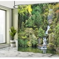 thumbnail image 5 of Ambesonne East Shower Curtain, Trees Foliage Rock Garden, 69"Wx75"L, Green White, 5 of 5